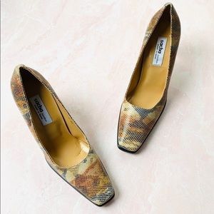 VTG Sacha London Camo Snakeskin Heels Sz 7AA